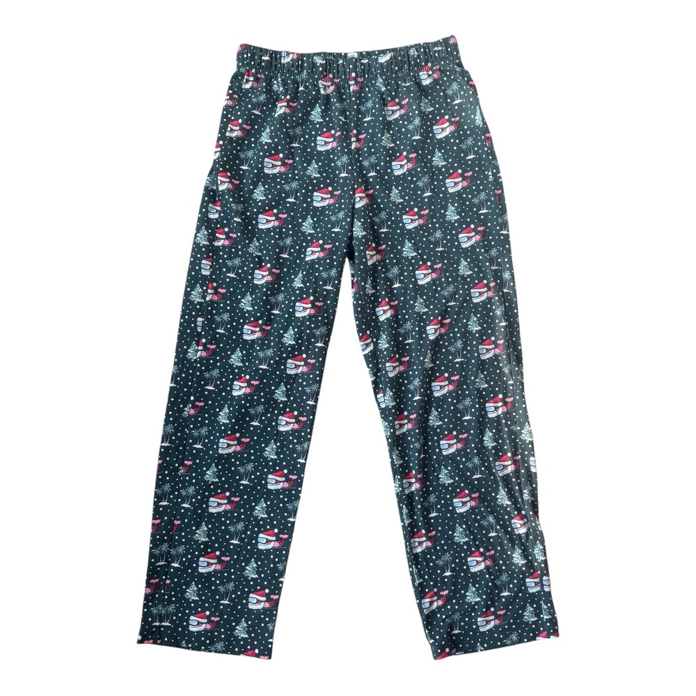 Vineyard Vines Boys Whale Santa Christmas Pajama Pants M 10-12 Holiday Palm Tree